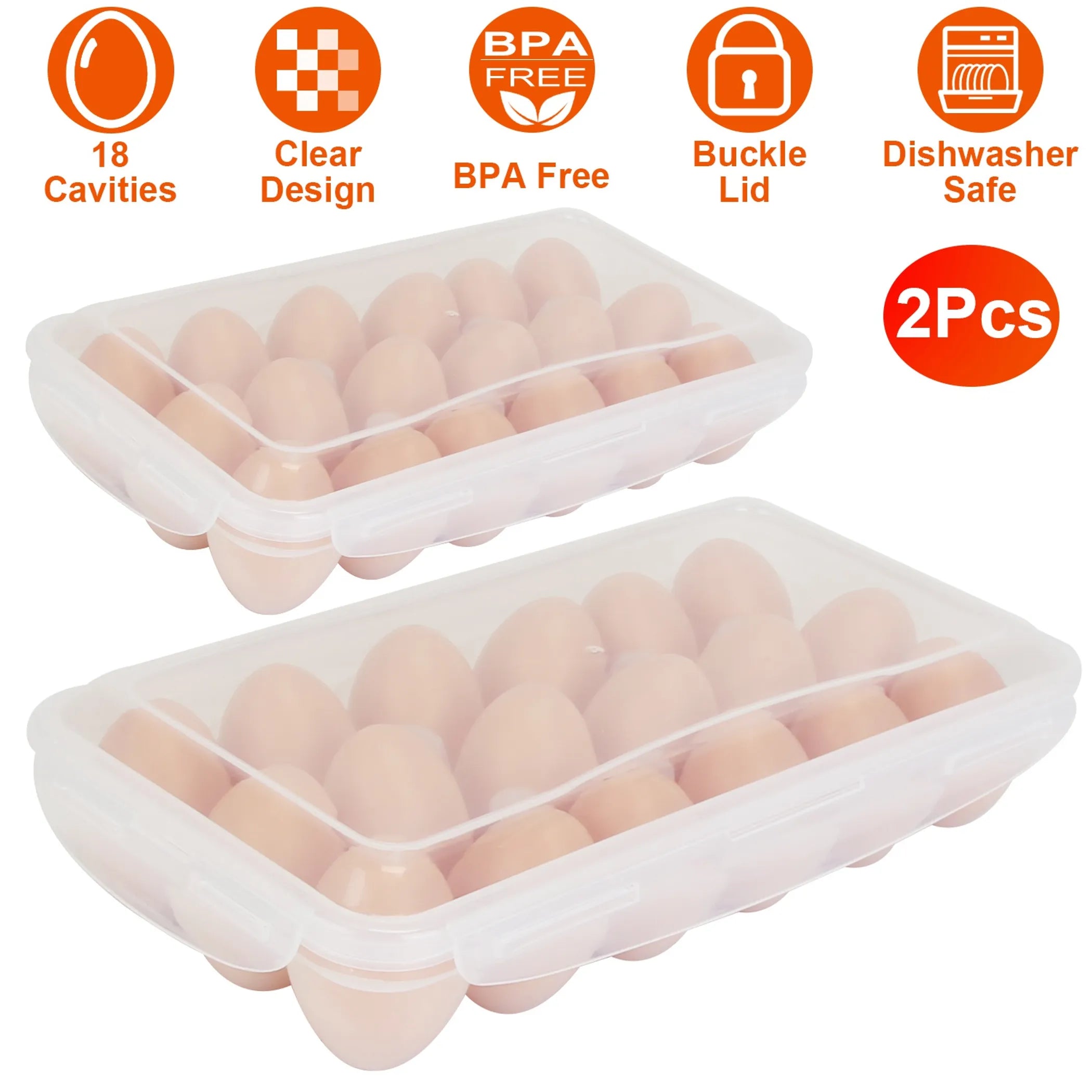2Pcs Plastic Egg Holder Stackable