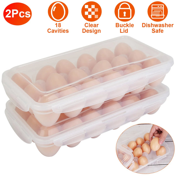 2Pcs Plastic Egg Holder Stackable
