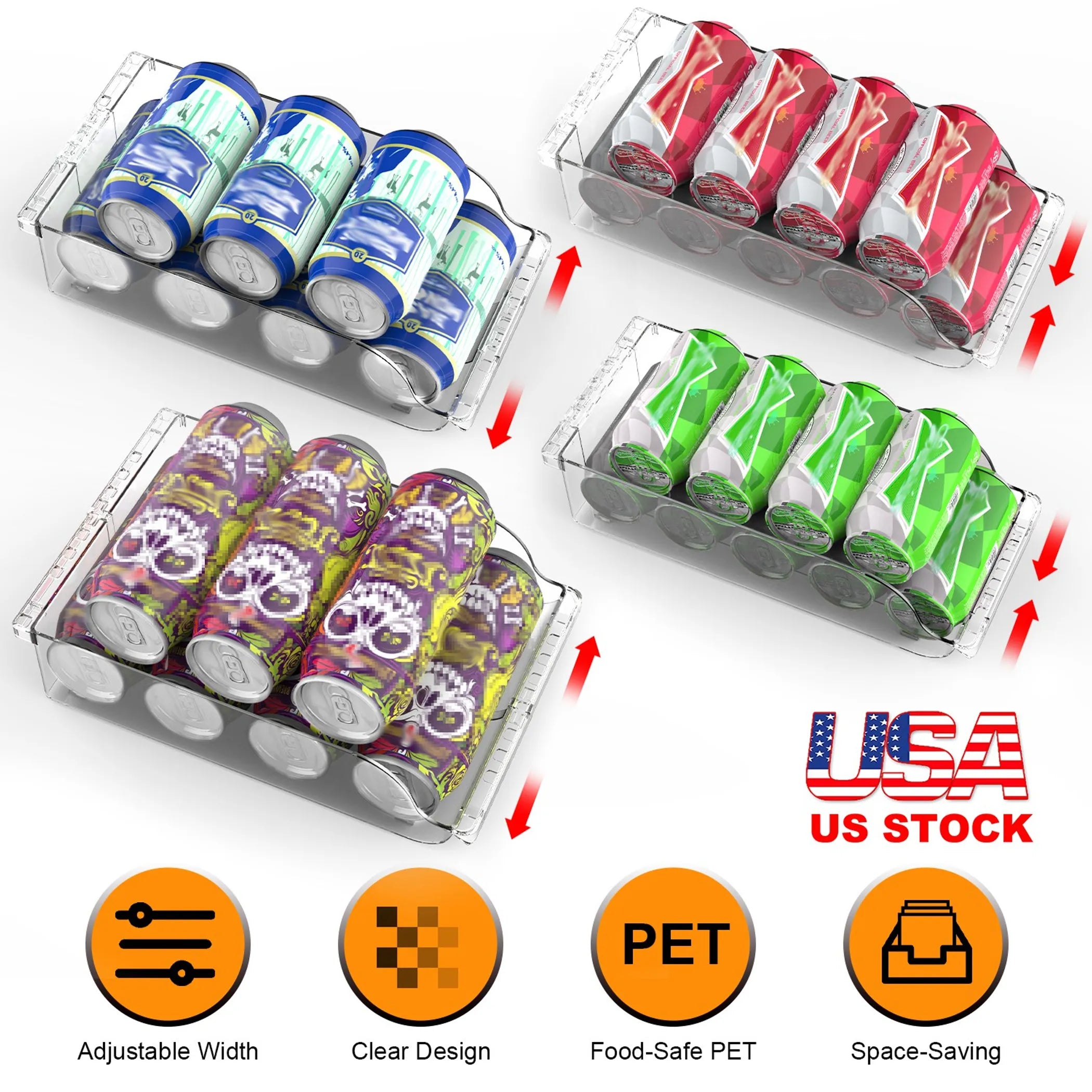 4Pcs Soda Can Organizers for Refrigerator