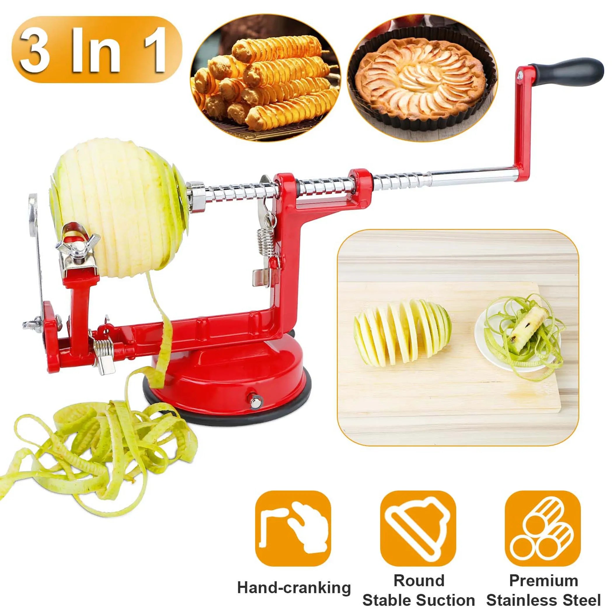 3In 1 Apple Peeler Manual Rotation Potato Fruit Core