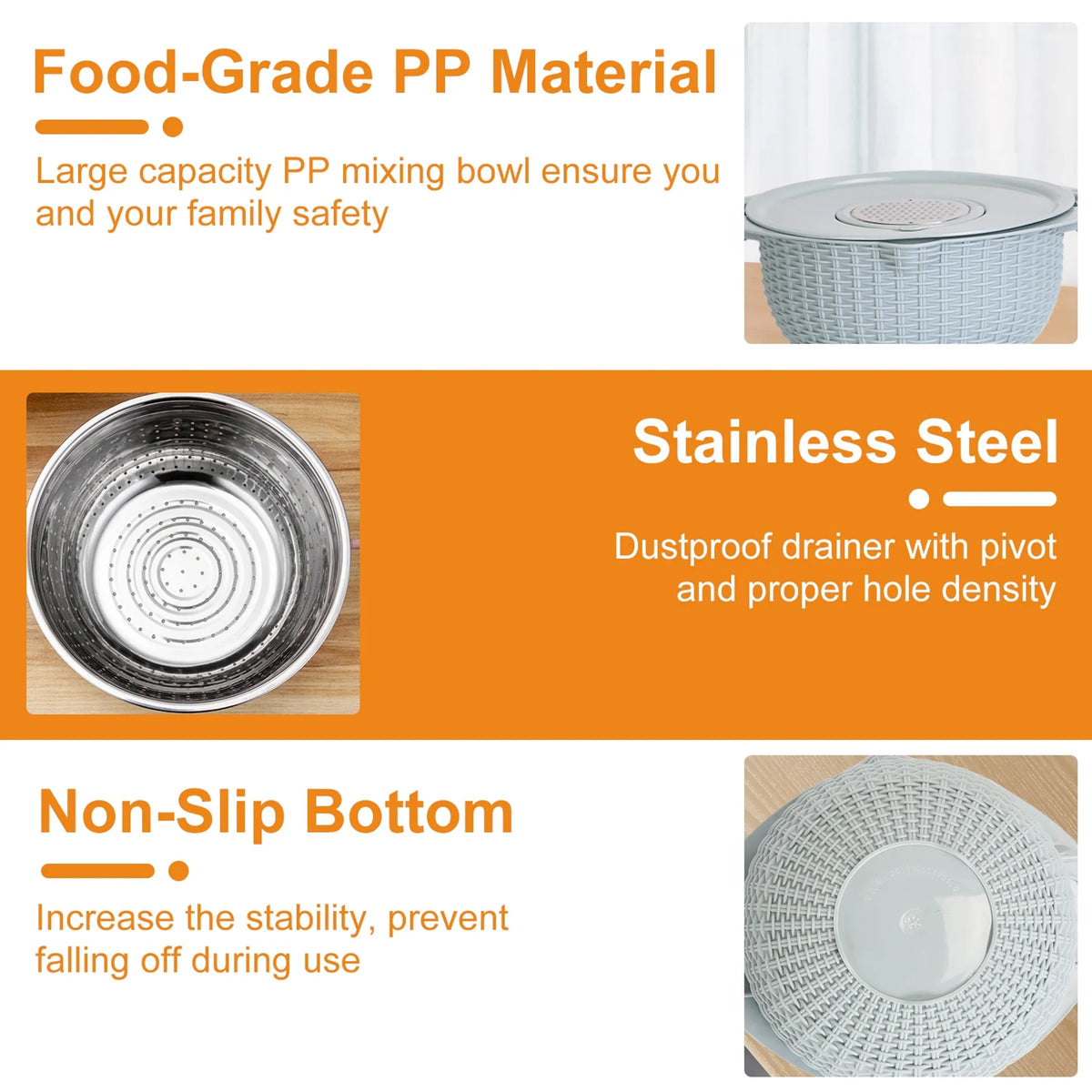 Multifunctional Mixing Bowl with Lid Set