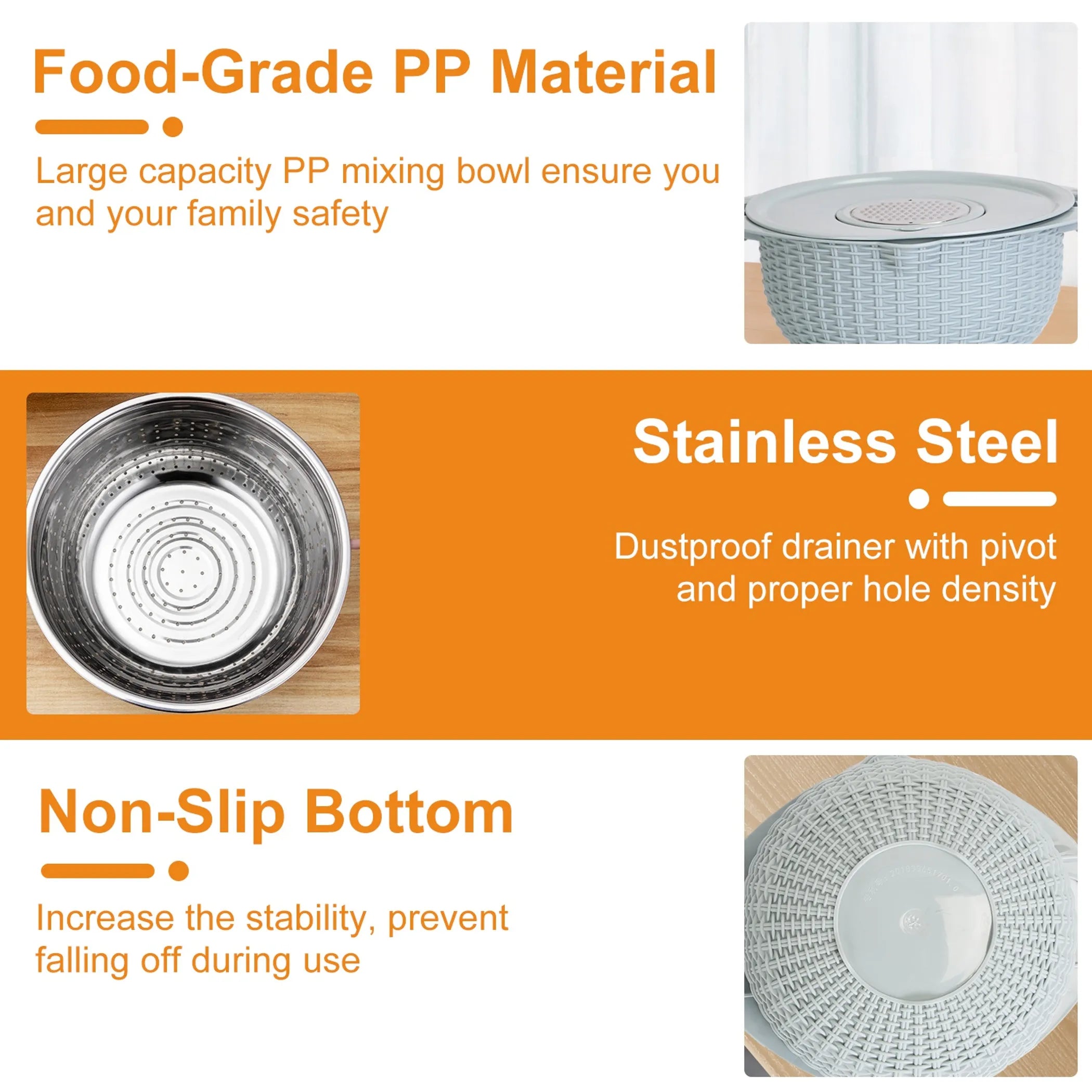 Multifunctional Mixing Bowl with Lid Set