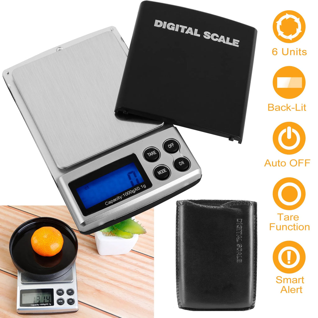 iMounTEK Digital Scale 1000g x 0.1g Pocket Electronic Kitchen Scale