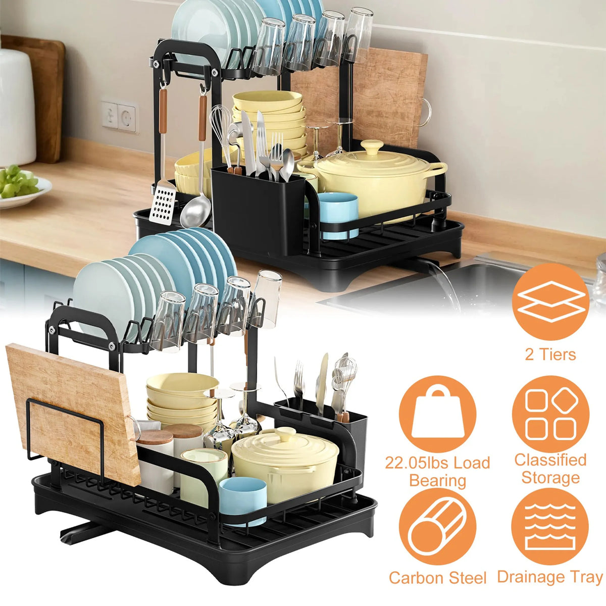 2-Tier Dish Drying Rack