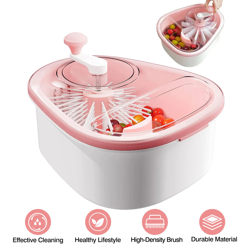 Fruit Vegetable Cleaning Device Salad Manual Washing Spinner