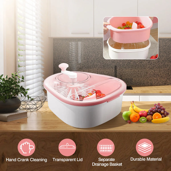 Fruit Vegetable Cleaning Device Salad Manual Washing Spinner