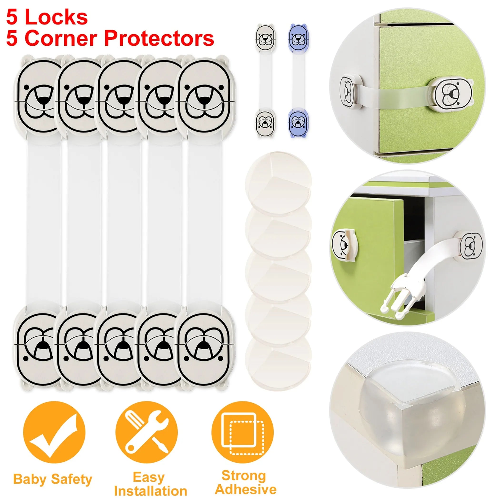 5Pcs Kids Safety Locks