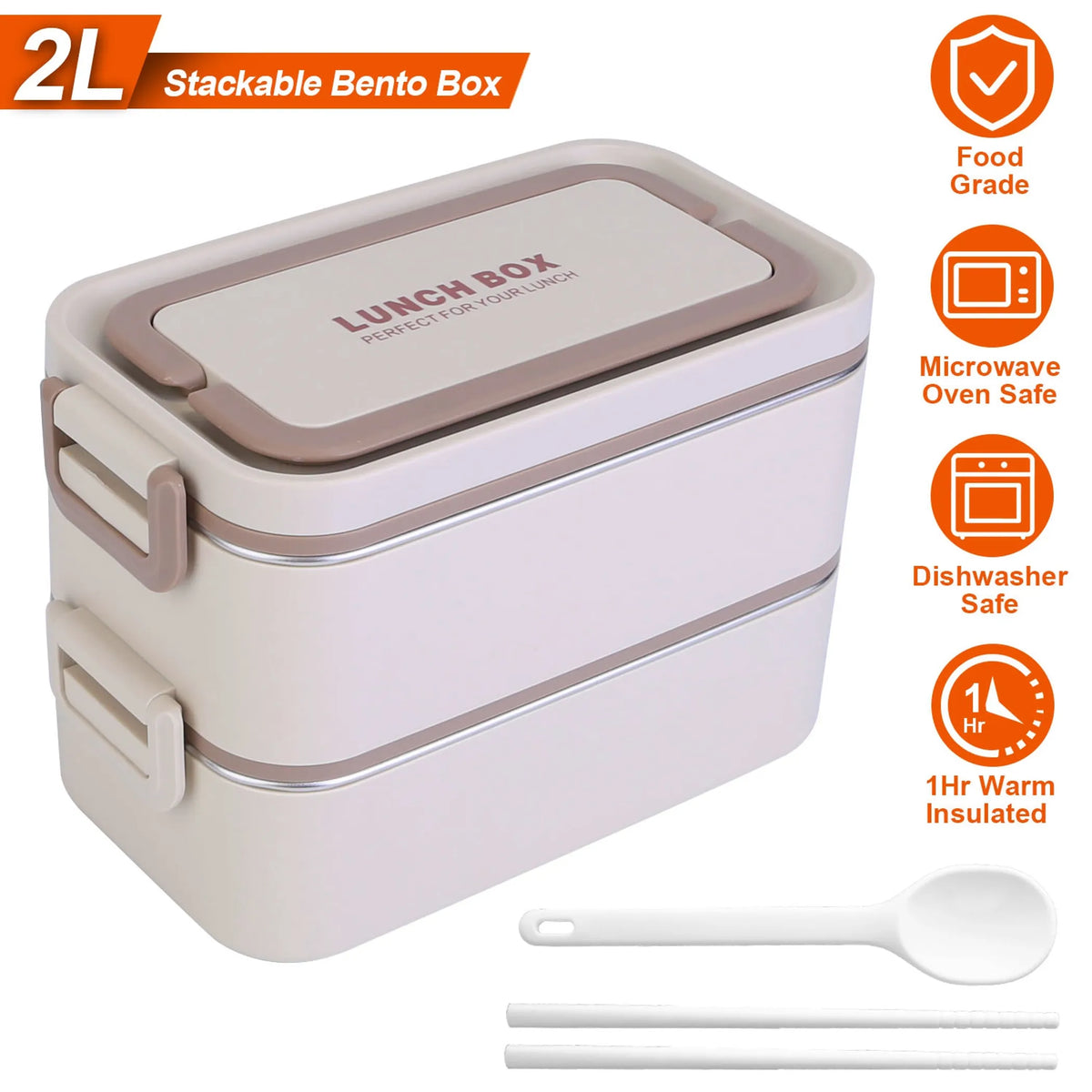 Bento Lunch Box 3 Stackable Food