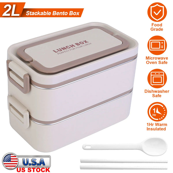 Bento Lunch Box 3 Stackable Food