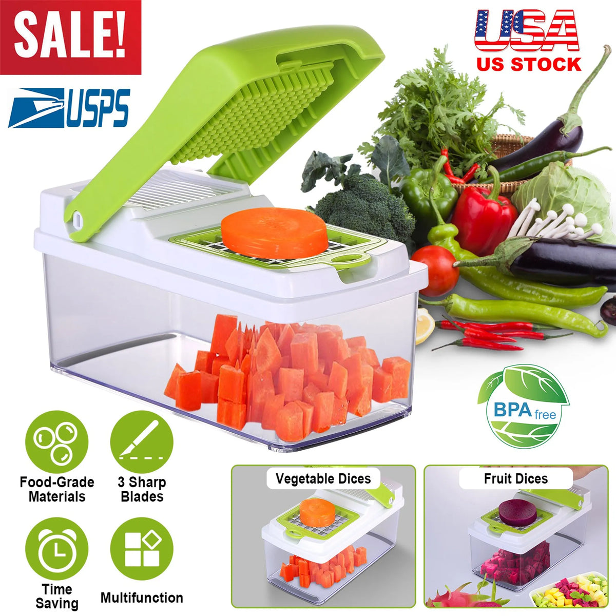 Vegetable Slicer Quick Potato Tomato Fruit Cutter Set