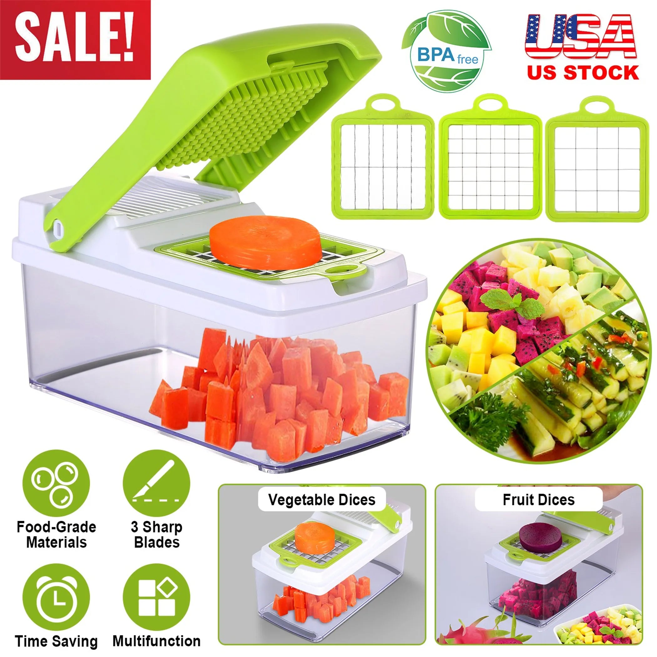 Vegetable Slicer Quick Potato Tomato Fruit Cutter Set
