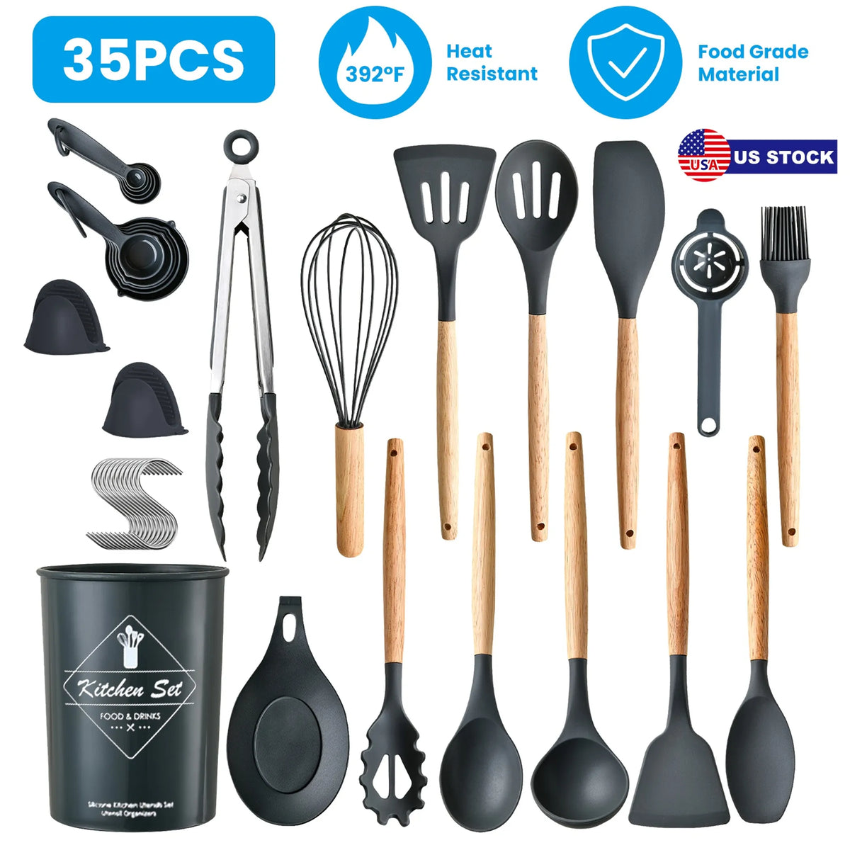 35Pcs Kitchen Cooking Utensils Set Spatula Set