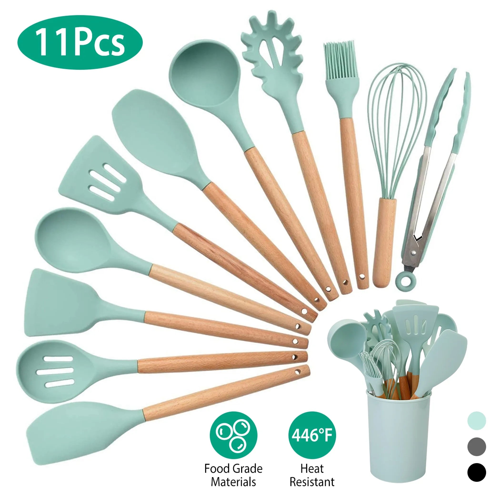 11Pcs Silicone Cooking Utensil Set
