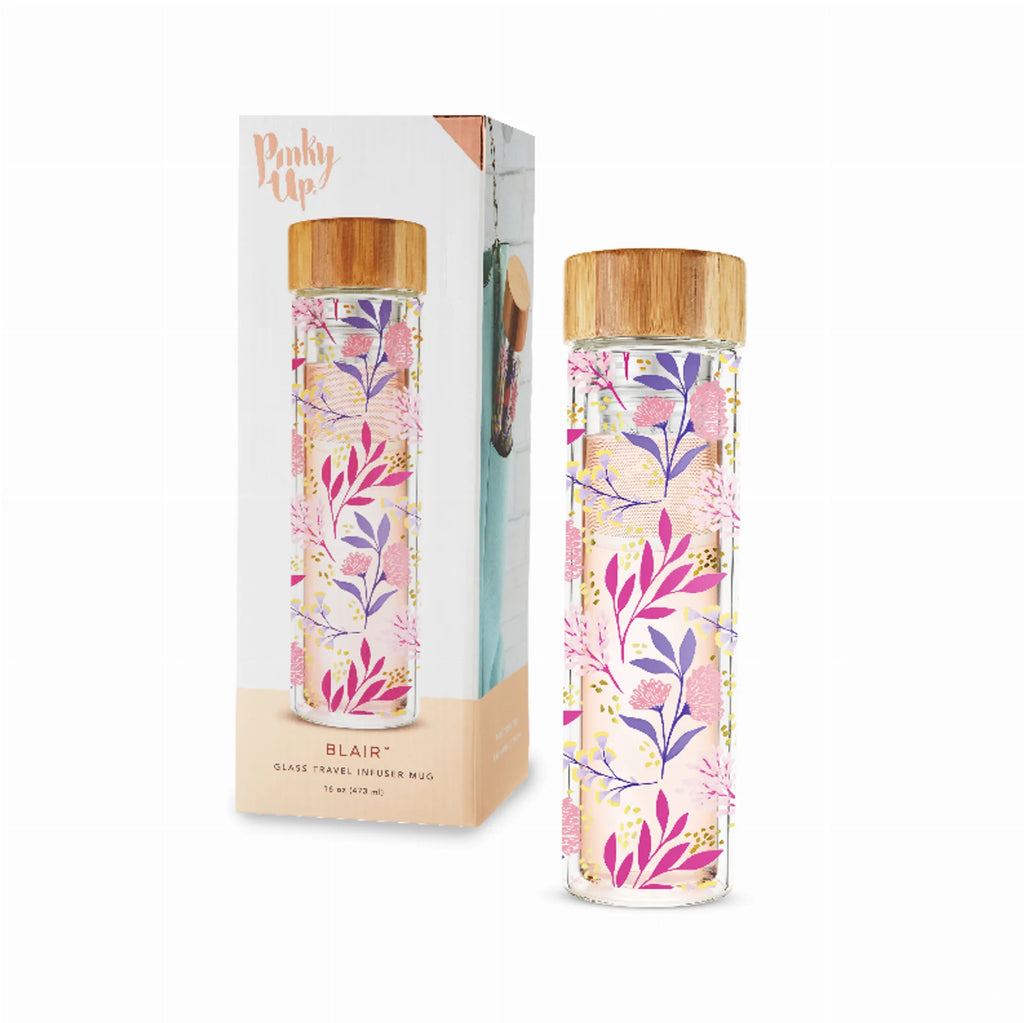 Blair Botanical Bliss Glass Travel Infuser Mug By Pinky Up