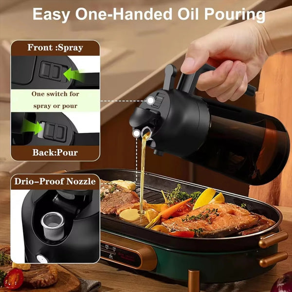 Light Blocking Glass Oil Sprayer 2 in 1 Olive Oil Dispenser